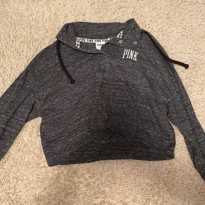 dark grey pink cropped sweatshirt